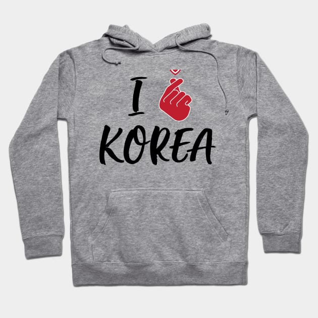 I Love Korea ( Black Color font ) Hoodie by Sassify